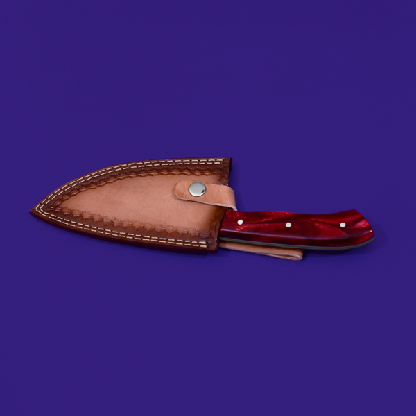 6 Inch Kambeldar Butcher Knife - Red Resin (New Arrival)