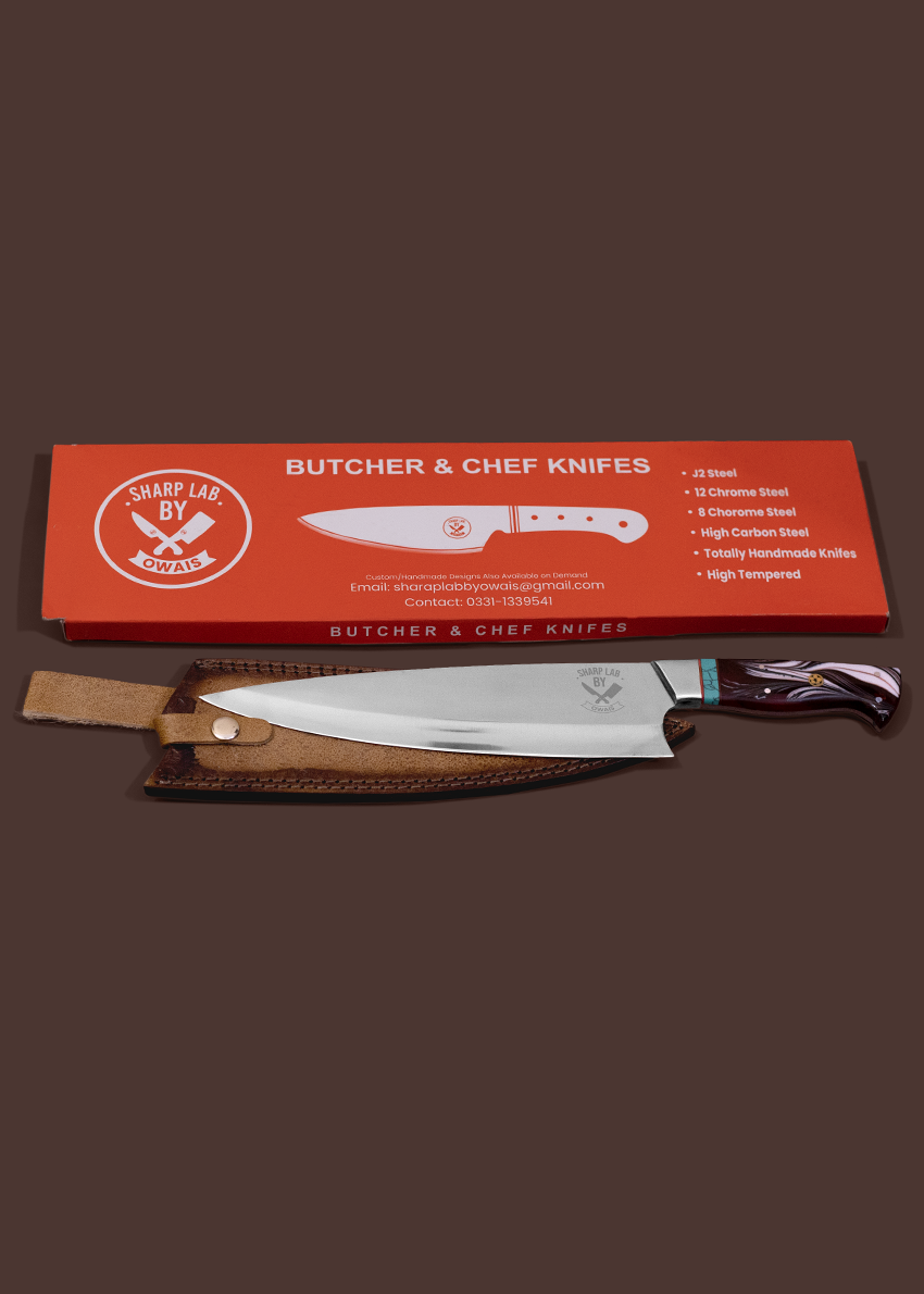 Red Champion 10-Inch J2 Steel Butcher Knife