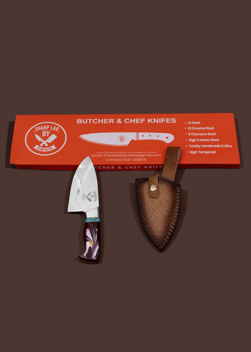 Red Champion 5-Inch J2 Steel Butcher Knife