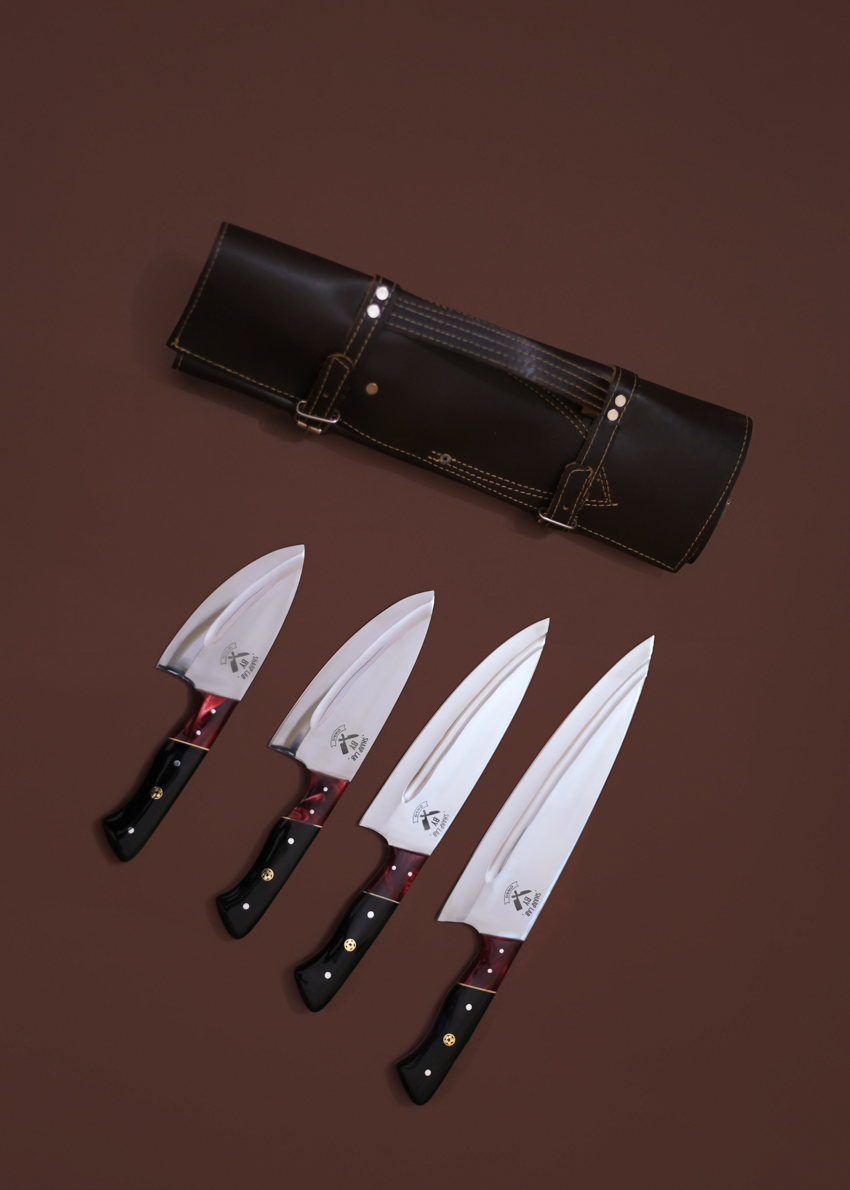 Black Tiger 4-Piece J2 Steel Master Chef Knife Set